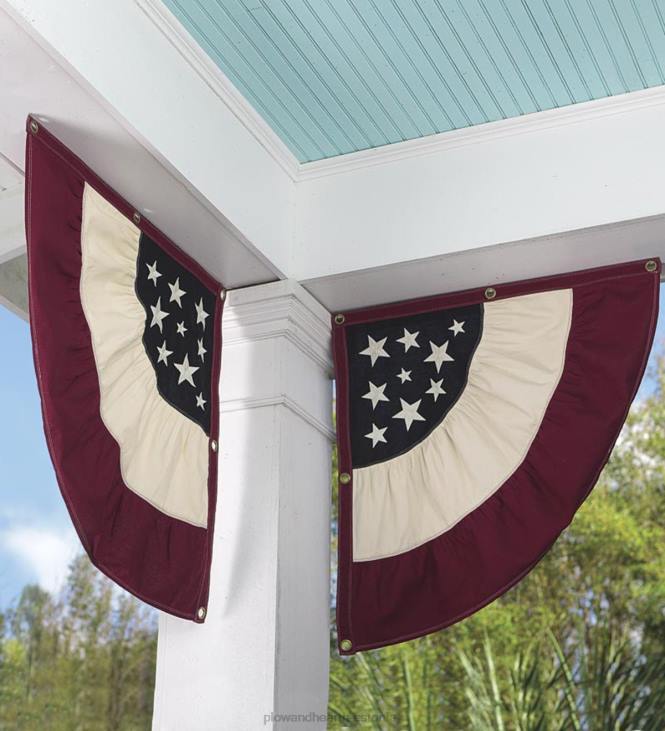 hoov & aed 820L538 vintage americana tikitud puuvillased poolkuulid, komplektis 2 Plow & Hearth