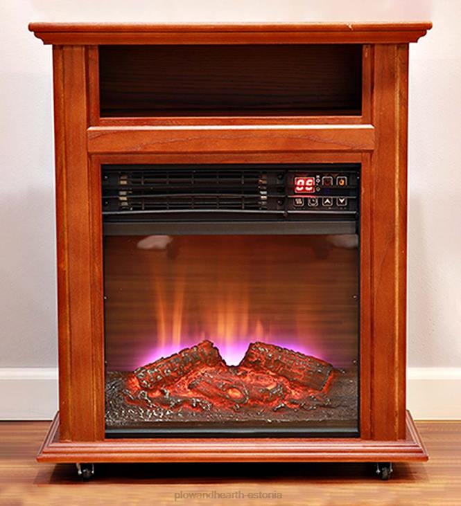 kamin 820L2937 crestview mobiilne kvartsist kaminaküttekeha ratastel - pähkel Plow & Hearth