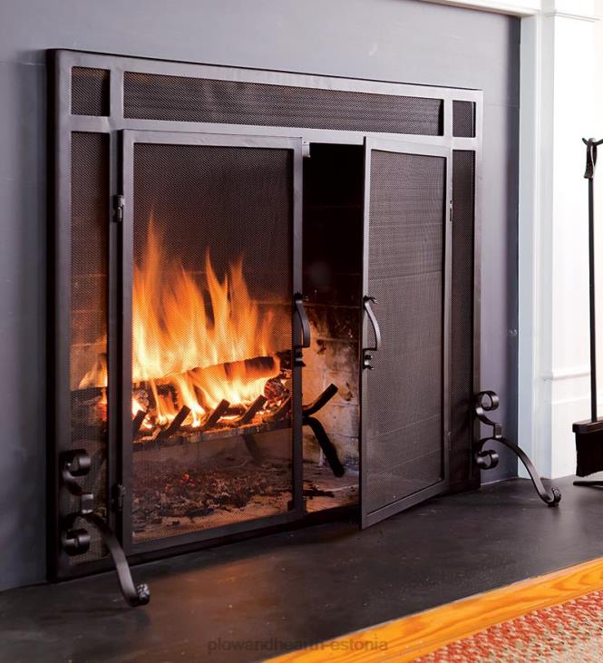 kamin 820L2874 täisterasest ustega tasapinnalised tuletõkkeekraanid Plow & Hearth