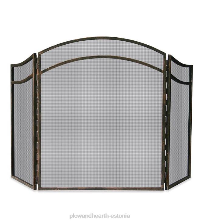 kamin 820L2884 antiikne rooste sepis kolmekordselt kokkupandav kaarega kaminaekraan - rooste Plow & Hearth