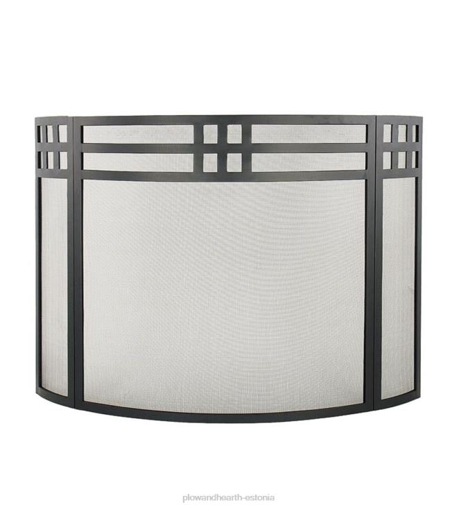 kamin 820L2893 sepistatud missiooni stiilis kokkupandav kaminaekraan - must Plow & Hearth