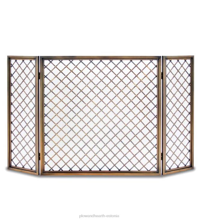 kamin 820L2921 hartwick kolme paneeliga kokkupandav kaminaekraan - nikkel Plow & Hearth