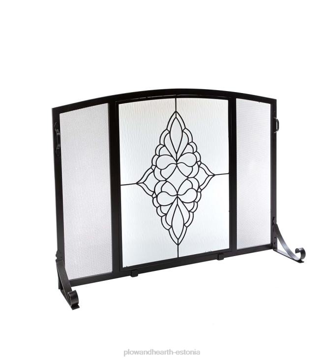 kamin 820L3154 väike st. charles klaasist medaljon lamekaitse tuleekraan - must Plow & Hearth