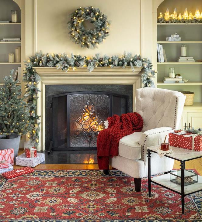 kamin 820L3154 väike st. charles klaasist medaljon lamekaitse tuleekraan - must Plow & Hearth