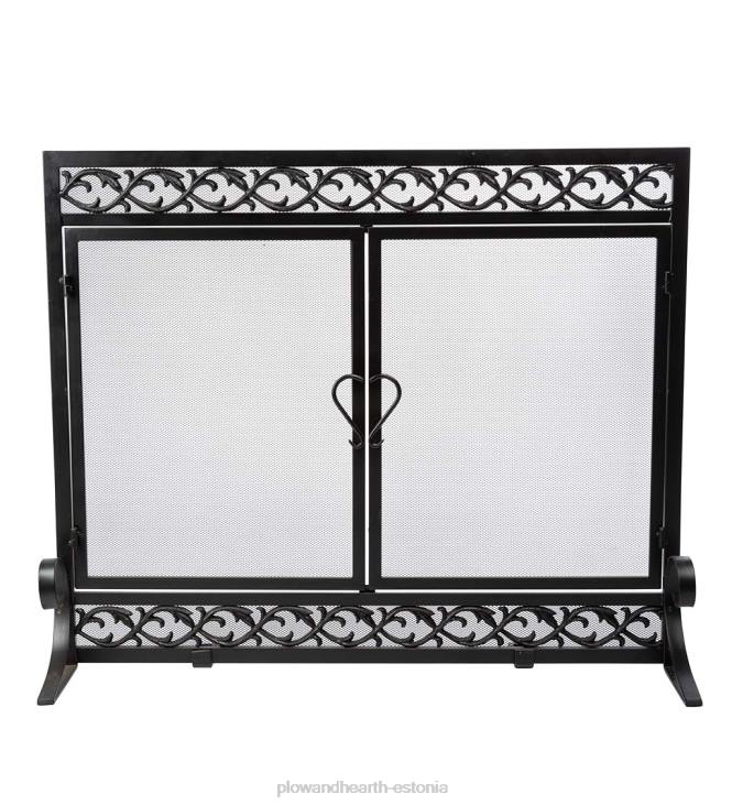 kamin 820L3181 väike malmist kerimisega tuleekraan ustega - must Plow & Hearth