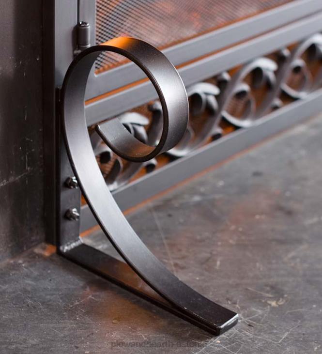 kamin 820L3181 väike malmist kerimisega tuleekraan ustega - must Plow & Hearth