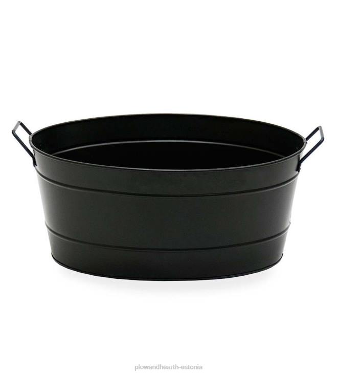 kamin 820L2866 ovaalne tsingitud palgist vann - must Plow & Hearth