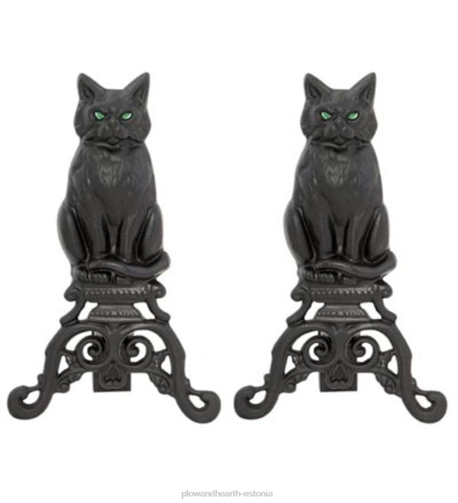 tarvikud 820L2856 must kass malmist kamina-ja triikrauad, komplektis 2 - must Plow & Hearth