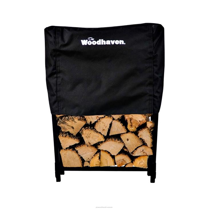 tarvikud 820L2846 kõrge kaanega kaasaskantav puidust riiul - must Plow & Hearth