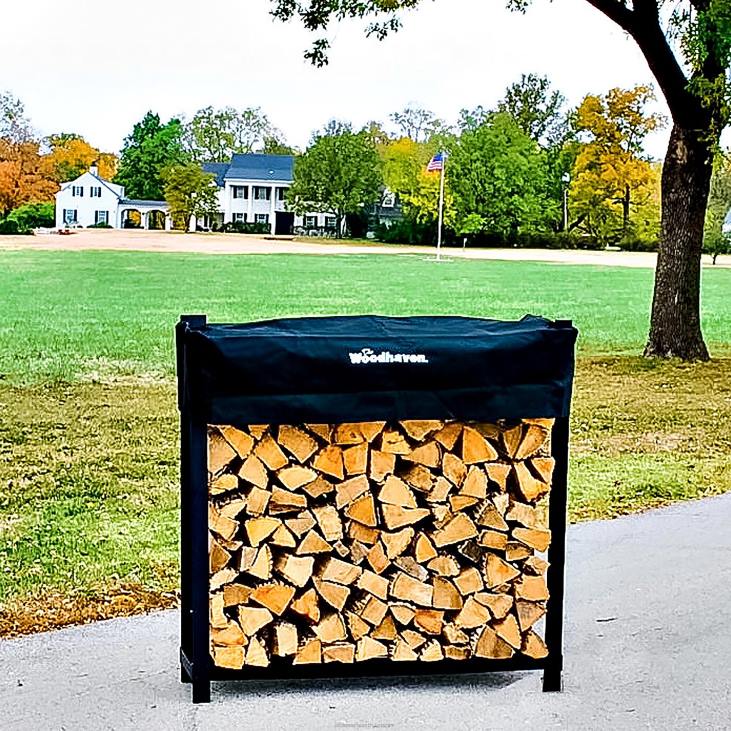 tarvikud 820L2849 kaasaskantav kaanega puidust riiul Plow & Hearth