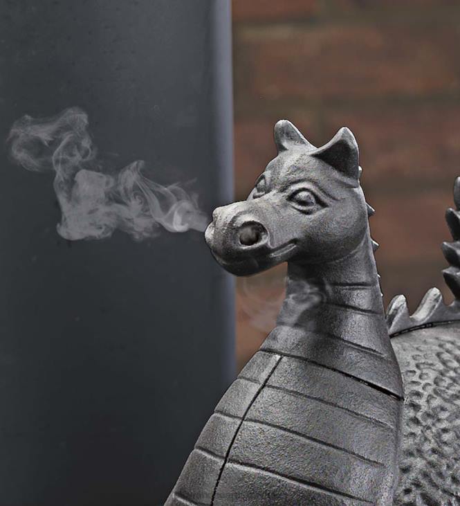 tarvikud 820L2837 draakon puupliit malmist auruti - must Plow & Hearth