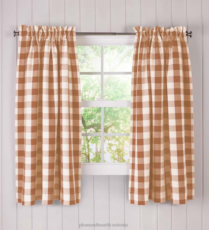 majatarbed 820L2554 pühvlitšekk varras-tasku puuvillakardina paarid Plow & Hearth