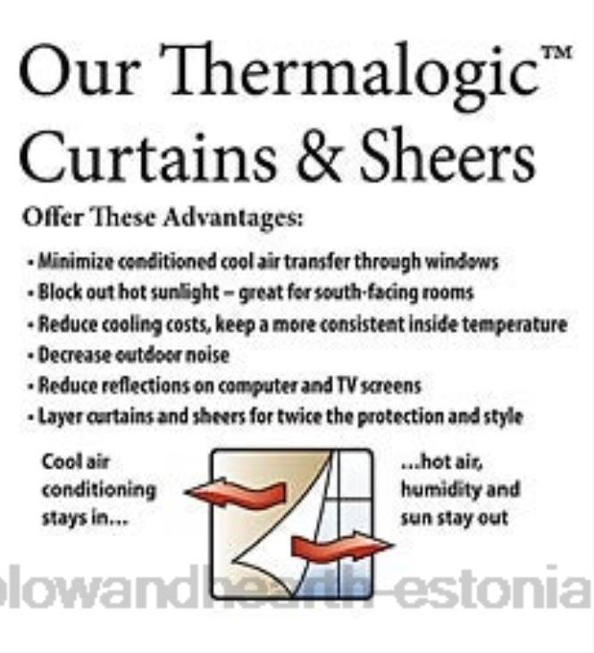 majatarbed 820L2556 termoloogilised energiasäästlikud isoleeritud tahked tab-top kardinad Plow & Hearth