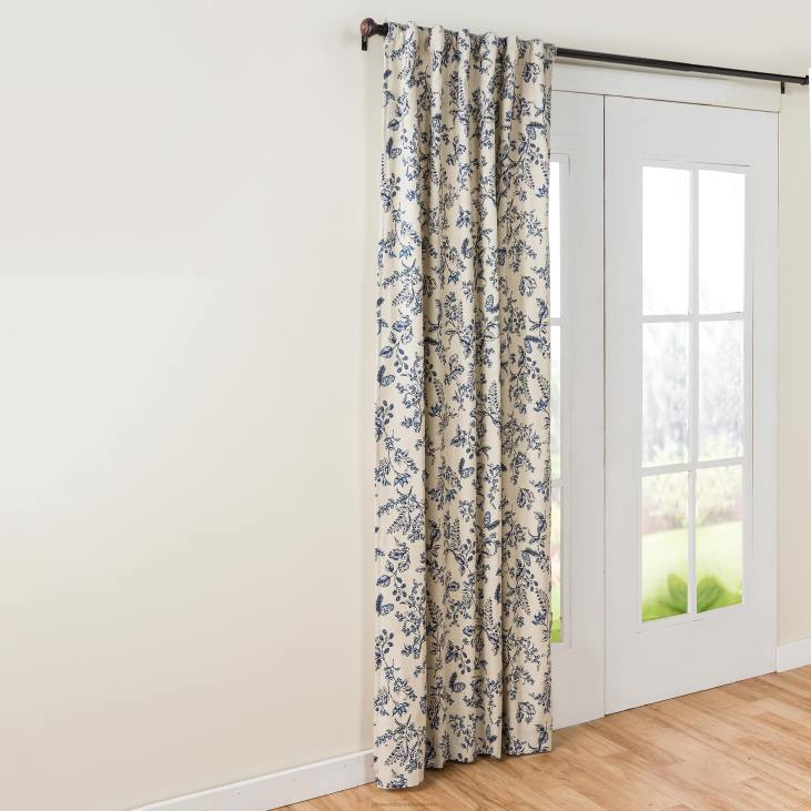 majatarbed 820L2558 botanical toile isoleeritud topeltvoodriga puuvillane kardinapaneel varrastega taskuga Plow & Hearth