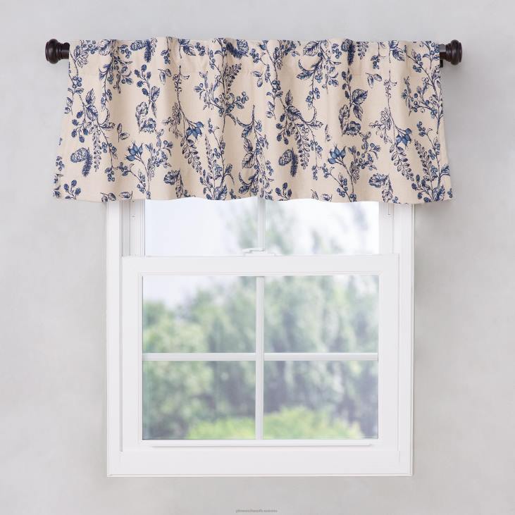 majatarbed 820L2558 botanical toile isoleeritud topeltvoodriga puuvillane kardinapaneel varrastega taskuga Plow & Hearth