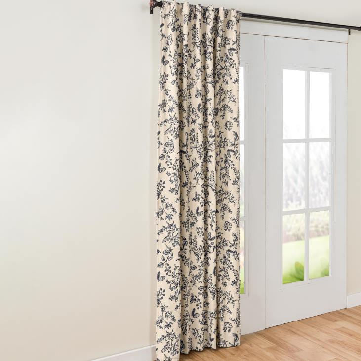 majatarbed 820L2558 botanical toile isoleeritud topeltvoodriga puuvillane kardinapaneel varrastega taskuga Plow & Hearth