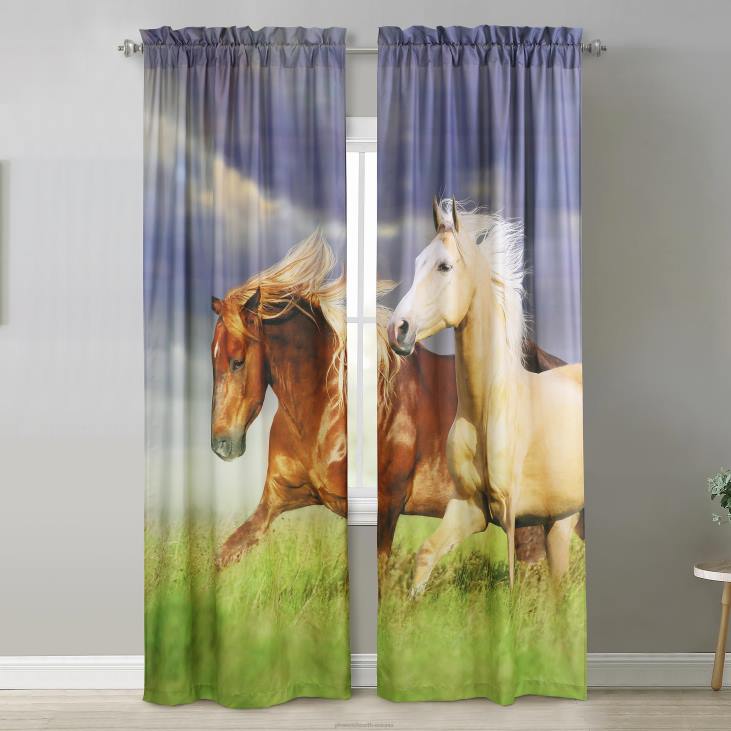 majatarbed 820L2592 Loodusest inspireeritud fotoreaalsed varrastega taskukardinapaneelid – karu stseen – 52 x 84 Plow & Hearth