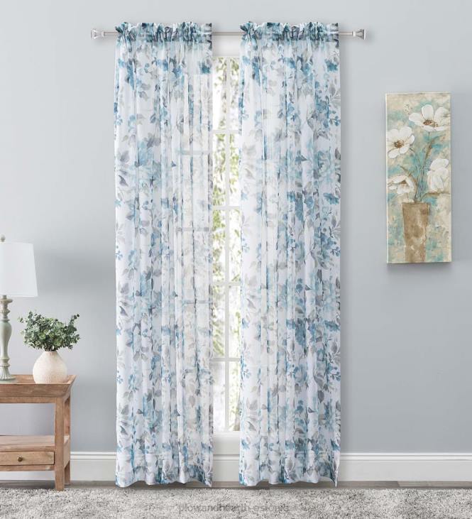 majatarbed 820L2600 kapriissed läbipaistvad varrastega taskupaneelkardinad ja valance Plow & Hearth