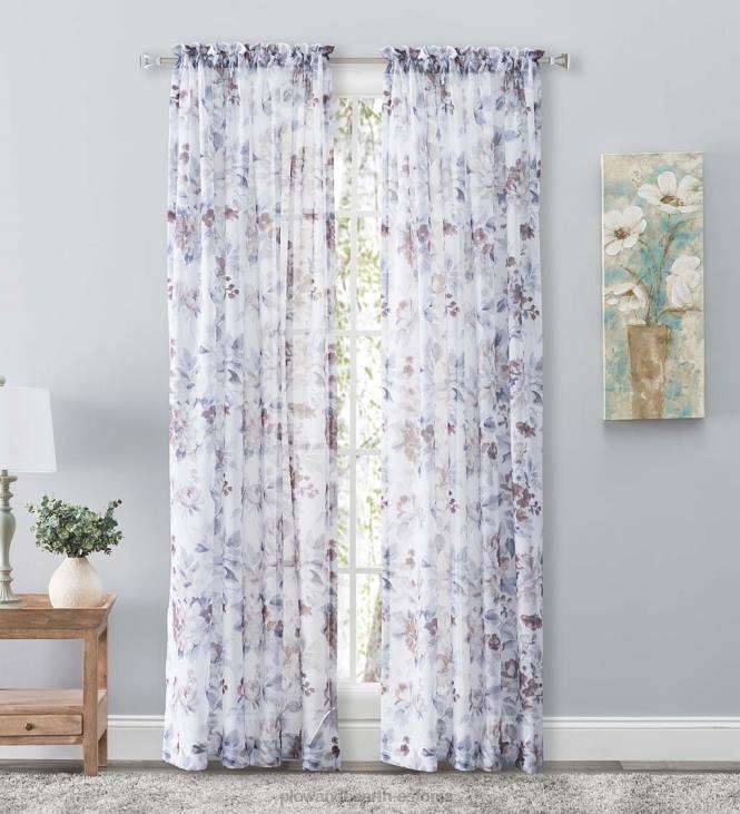 majatarbed 820L2600 kapriissed läbipaistvad varrastega taskupaneelkardinad ja valance Plow & Hearth