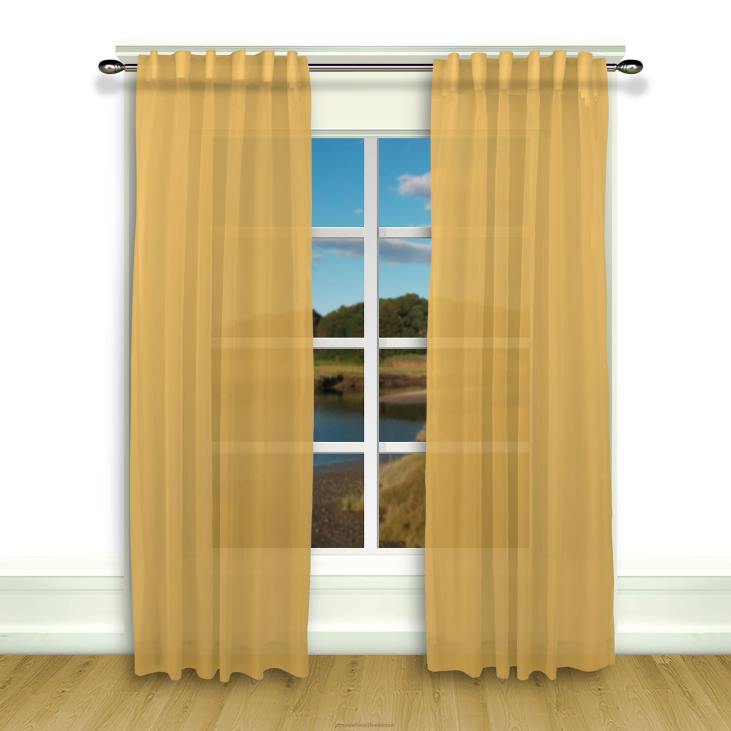 majatarbed 820L2603 layla plisseeritud kardinapaneelide paarid - butterscotch - 63 x 104 Plow & Hearth