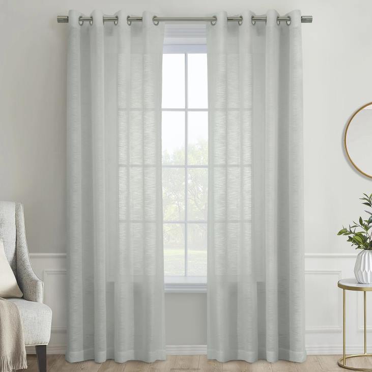 majatarbed 820L2609 Smirgel läbipaistva tihendiga ülemine kardinapaneel - helehall - 52 x 108 Plow & Hearth