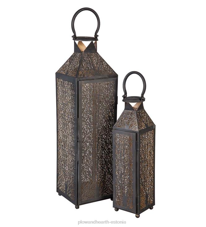 majatarbed 820L2345 söövitatud metallist küünlalaternad, komplektis 2 Plow & Hearth