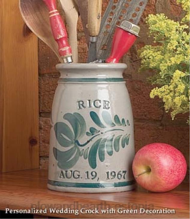 majatarbed 820L2351 isikupärastatud kivikeraamika pulmariie - roheline Plow & Hearth