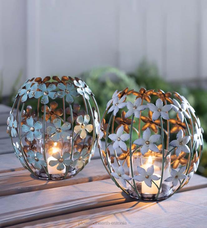 majatarbed 820L2380 valge lillega metallist votihoidja Plow & Hearth