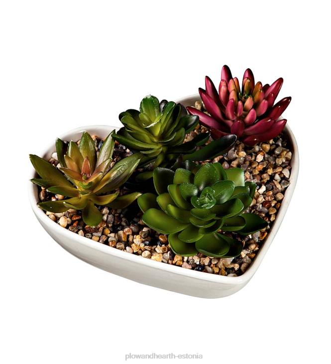 majatarbed 820L2417 keraamiline südamekujuline mahlane lauakaunistus Plow & Hearth