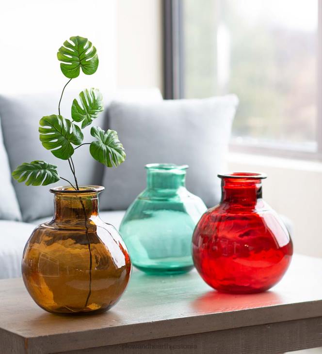 majatarbed 820L2465 ovaalne taaskasutatud klaasist õhupallivaas - roosa Plow & Hearth