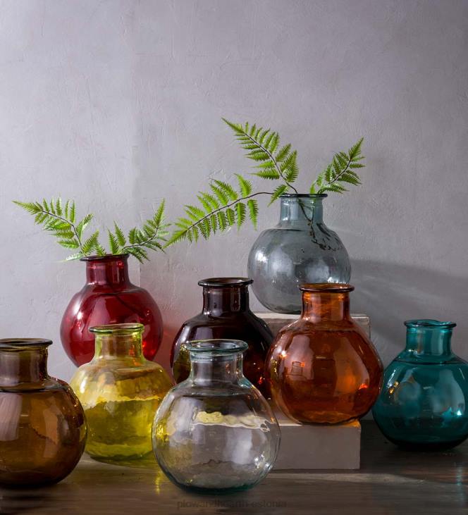 majatarbed 820L2465 ovaalne taaskasutatud klaasist õhupallivaas - roosa Plow & Hearth