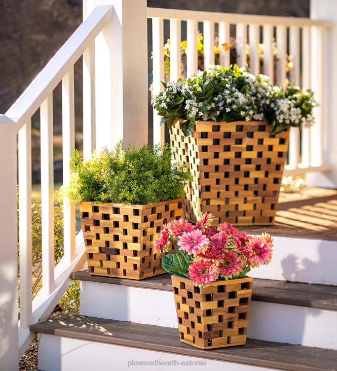 majatarbed 820L2477 taaskasutatud puidust istutusmasinad, komplektis 3 Plow & Hearth