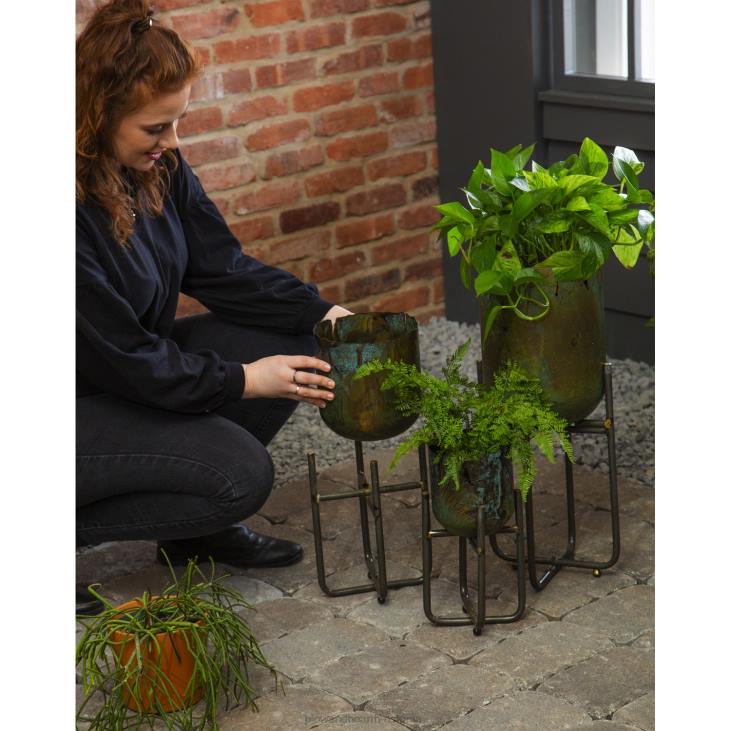 majatarbed 820L2486 metallist paatina viimistlusega istutusmasinad, komplektis 3 Plow & Hearth