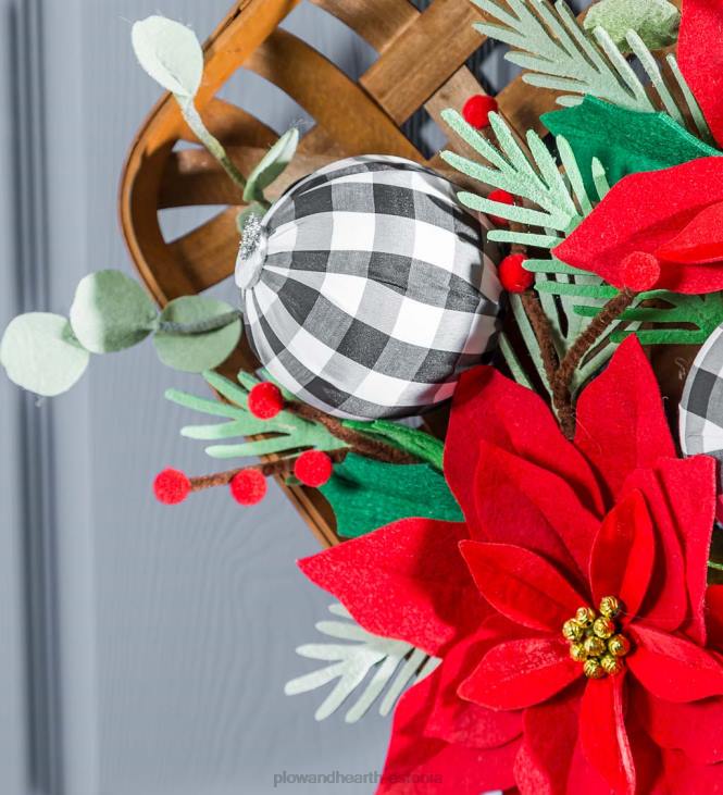 majatarbed 820L2274 jõulutähe tubakakorvi uksedekoor Plow & Hearth