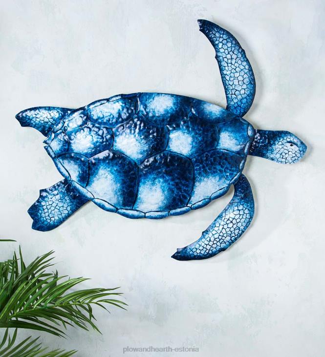 majatarbed 820L2461 sinine ja valge merikilpkonna seinakunst Plow & Hearth