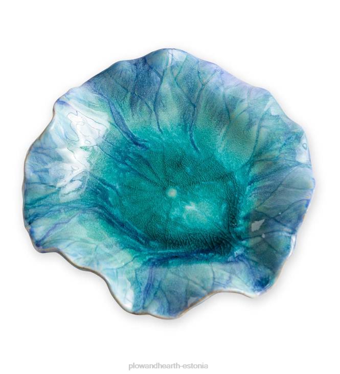 majatarbed 820L2482 sinine keraamiline lill õitseb seinakunst, komplektis 3 Plow & Hearth