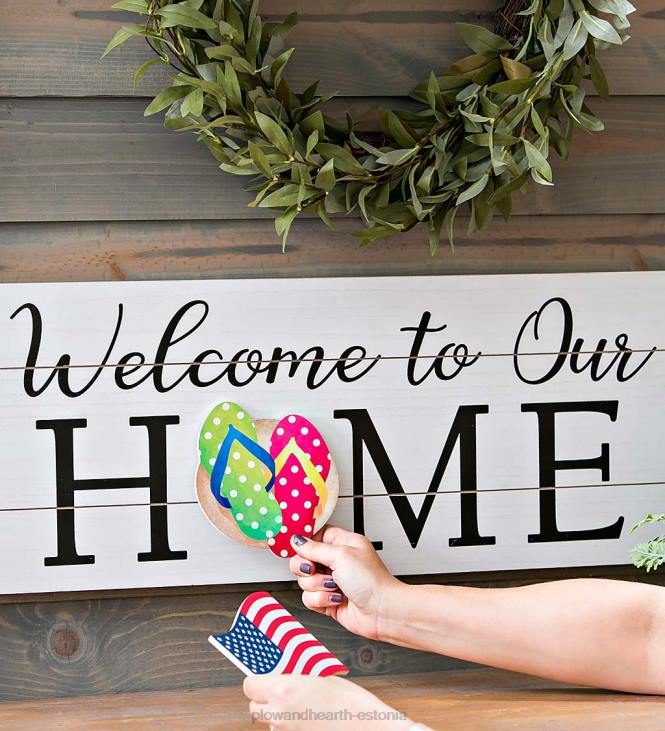 majatarbed 820L2521 vahetatav puidust tervitussilt Plow & Hearth