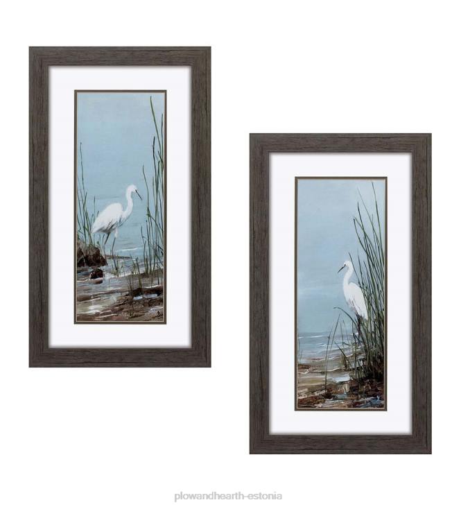 majatarbed 820L2522 raamitud egret seinakunst, komplektis 2 Plow & Hearth
