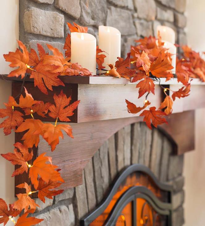 majatarbed 820L2499 sise-/välivalgustusega vahtralehe vanik 24 tulega Plow & Hearth