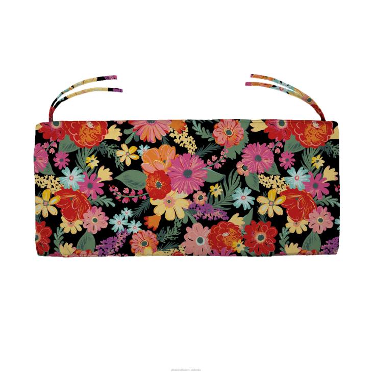 majatarbed 820L1189 polüestrist klassikaline kiige-/pingipadi, 36 x 16 x 3 - lilleline sketch põsepuna Plow & Hearth