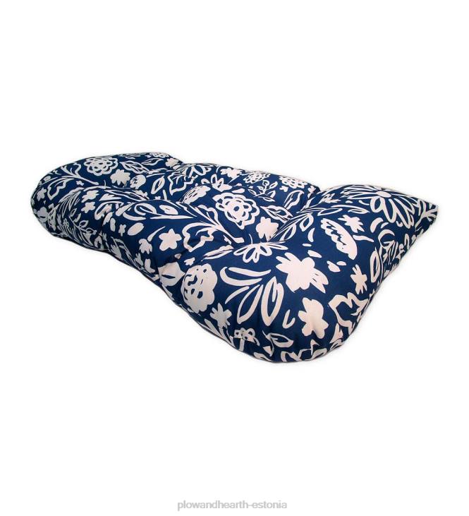 majatarbed 820L3128 klassikaline ümar kiige-/pingipadi, 41 3/4 x 18 3/4 x 3 - vaikne sinine Plow & Hearth