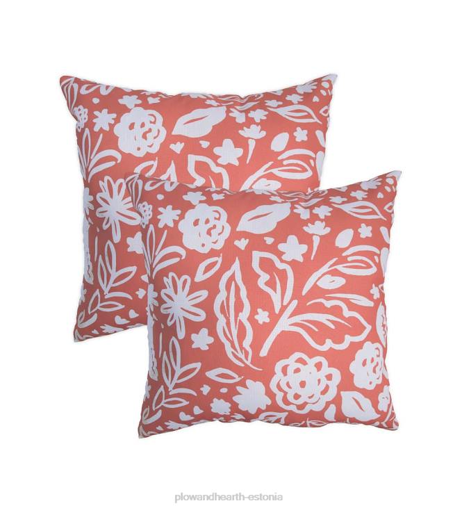 majatarbed 820L3196 asenduspadjad nööriga võrkkiige kiige jaoks, komplektis 2 - must lilleline Plow & Hearth