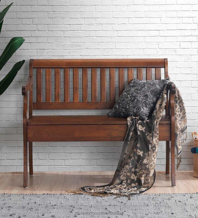 majatarbed 820L2061 käsitööna valmistatud liistudega hoiupink - jalakas Plow & Hearth