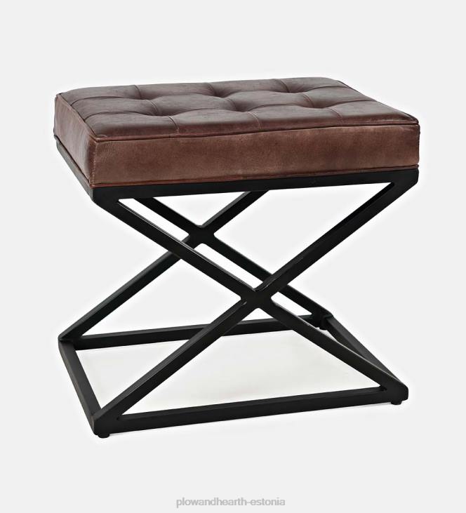 majatarbed 820L2062 henry nahast ja terasest ottoman - tume sienna Plow & Hearth