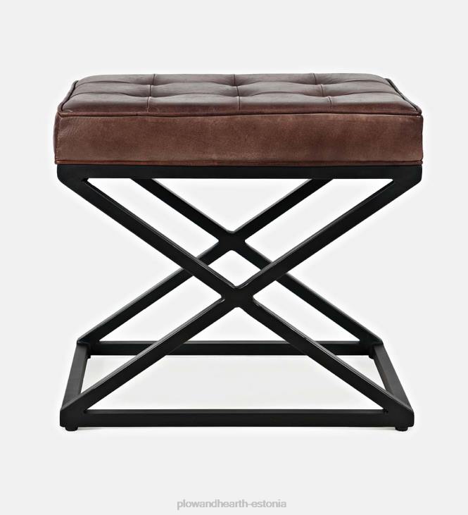 majatarbed 820L2062 henry nahast ja terasest ottoman - tume sienna Plow & Hearth