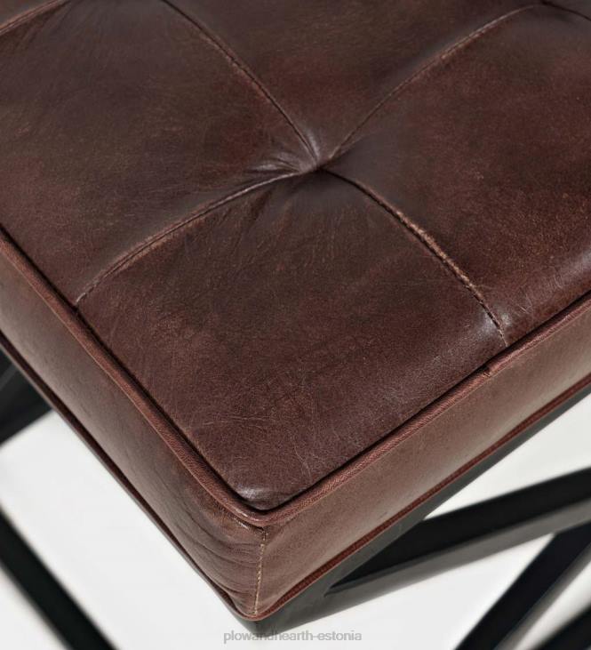 majatarbed 820L2062 henry nahast ja terasest ottoman - tume sienna Plow & Hearth