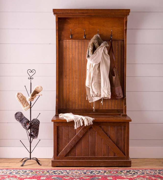 majatarbed 820L2067 keegliroheline saalipuu koos panipaigaga - rustikaalne must Plow & Hearth