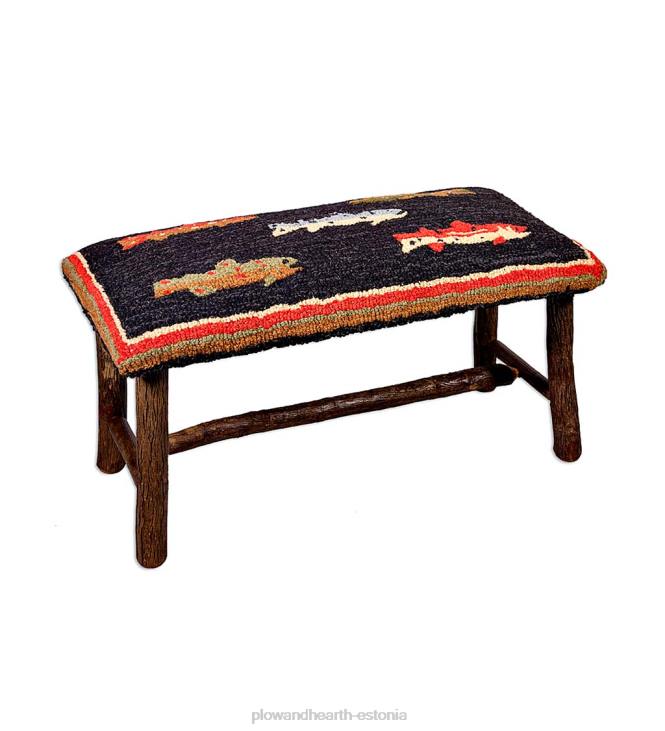 majatarbed 820L2073 jõekala käsitsi konksuga vill ja hikkori pink Plow & Hearth