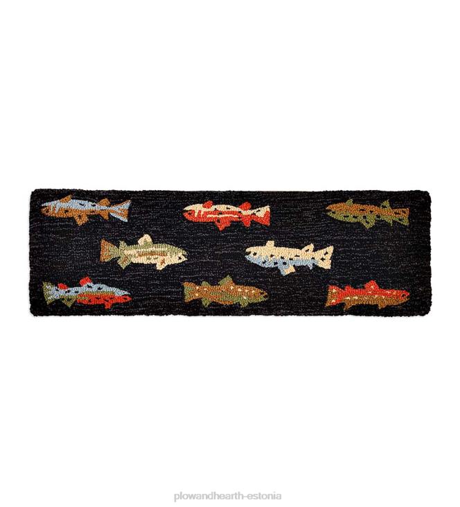 majatarbed 820L2073 jõekala käsitsi konksuga vill ja hikkori pink Plow & Hearth