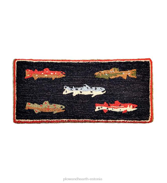 majatarbed 820L2073 jõekala käsitsi konksuga vill ja hikkori pink Plow & Hearth